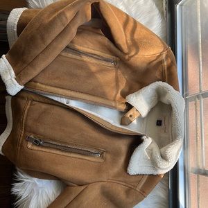 Suede style fuzzy jacket